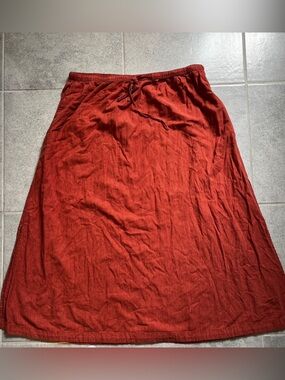 Universal Thread Rusty Orange Maxi Skirt with Drawstring Waist